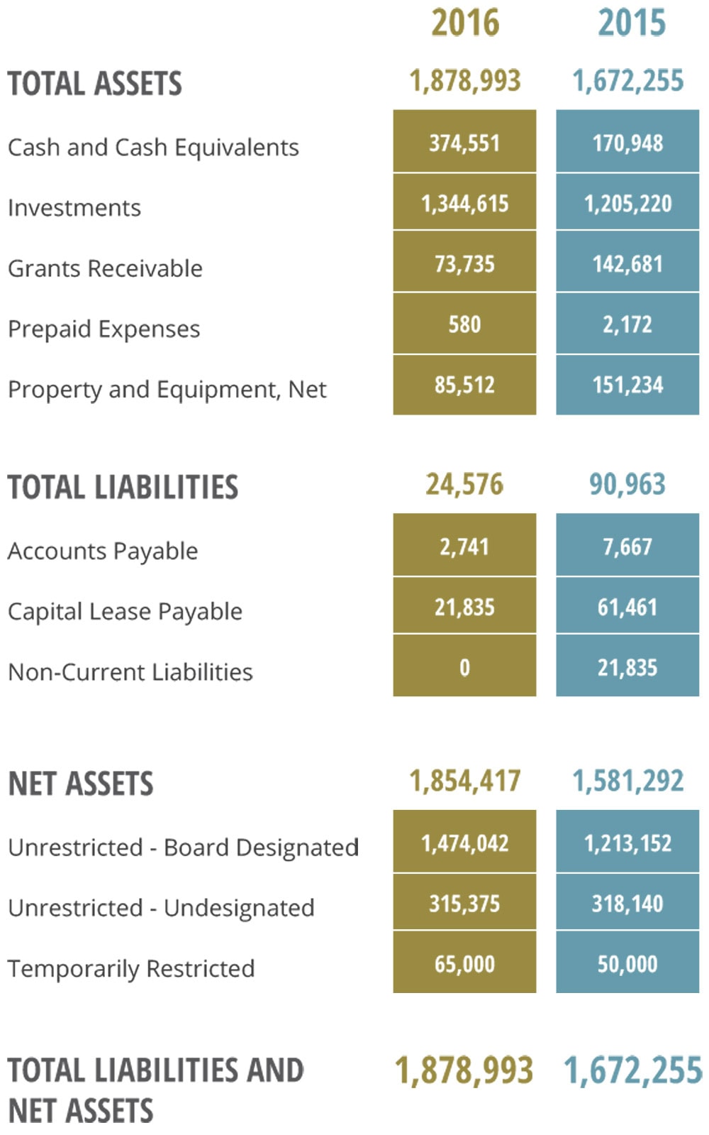 Illustrated table chart of Ladder Up's financials