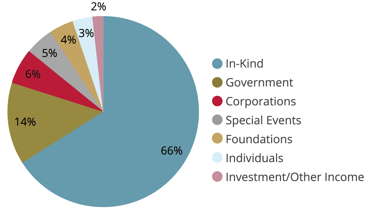 An illustrated pie chart representing revenue sources