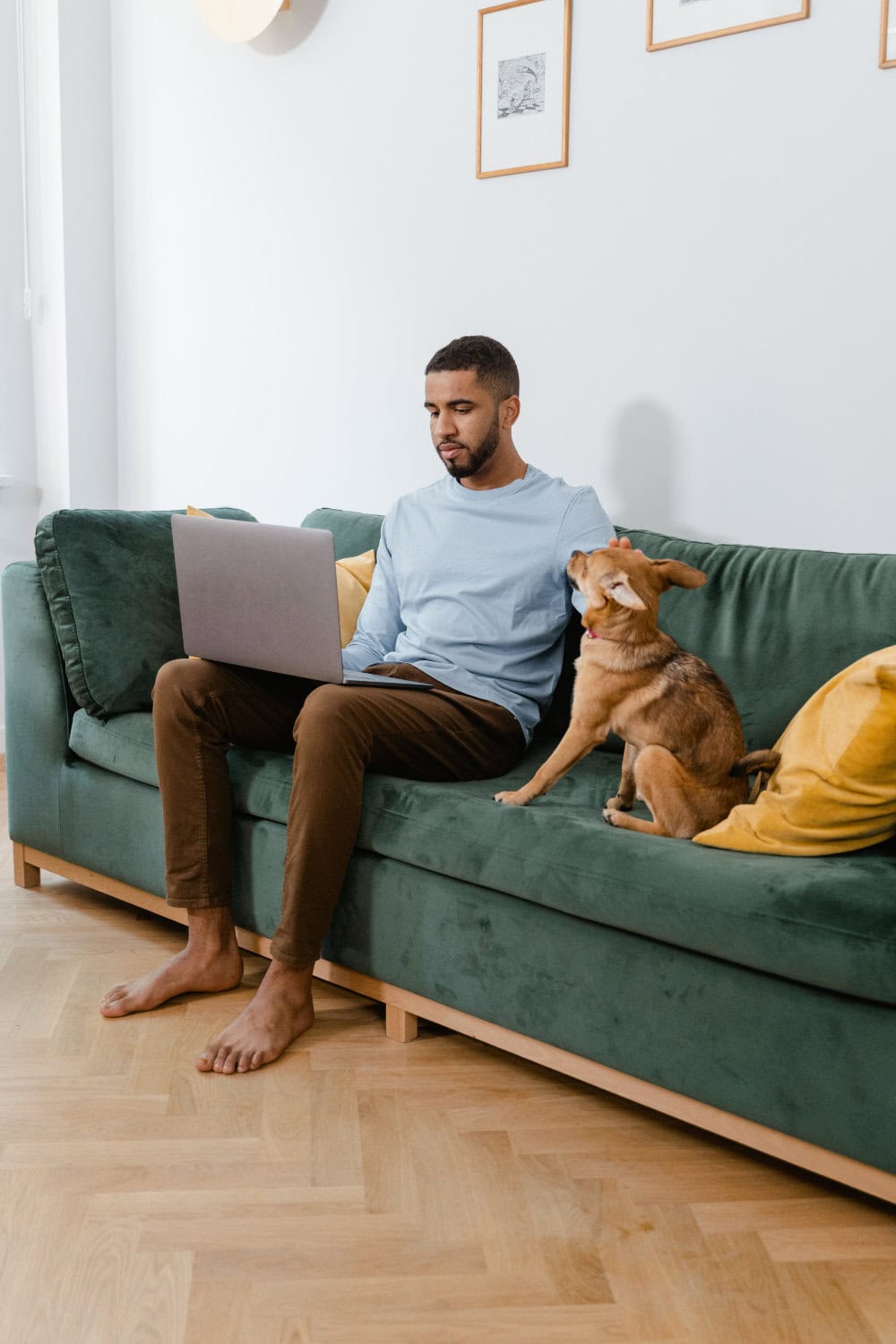 eTap - Man on couch with dog